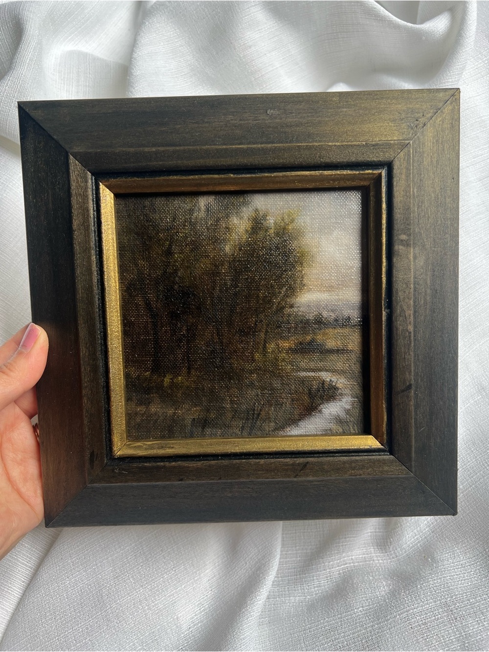 “Where the River Bends”Framed oil painting